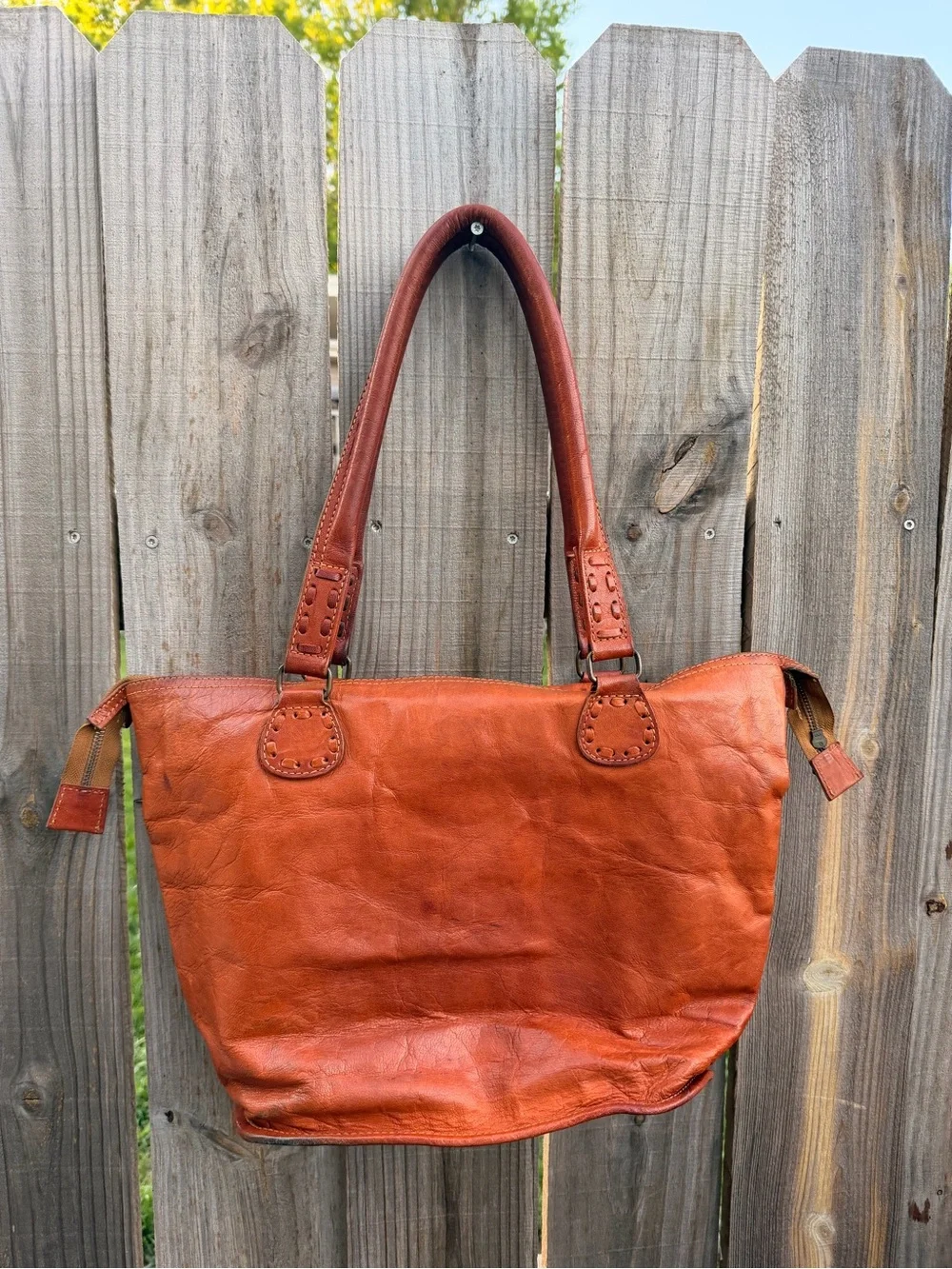 Noonday Collection Cognac Brown Leather Tote